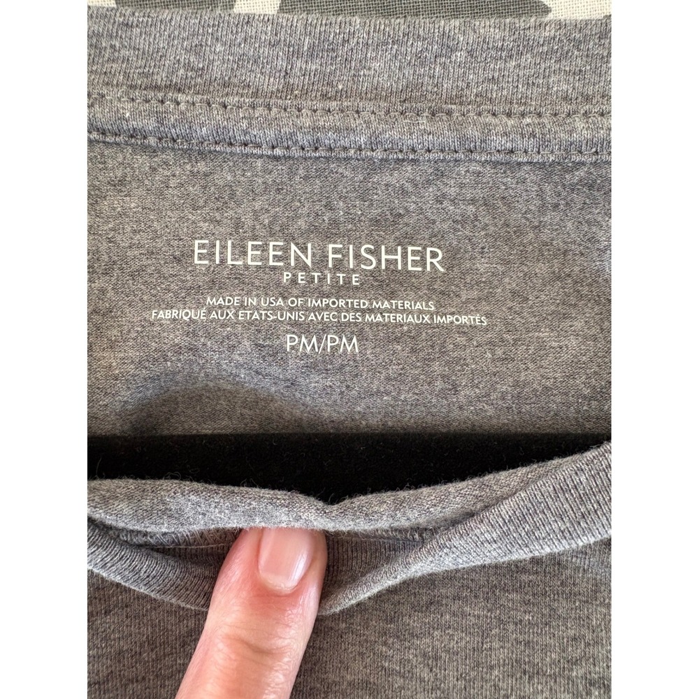 Eileen Fisher Petite Grey Organic Cotton Short Sleeve T-Shirt Shift Dress  | PM